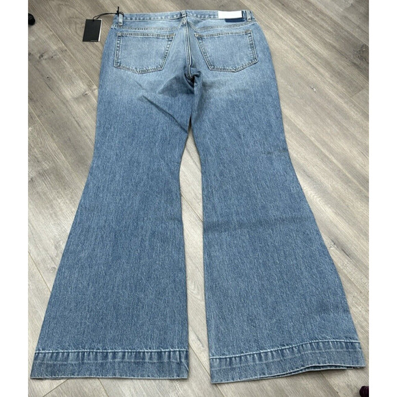 RE/DONE 70's Low Rise Bell Bottom Jeans Lake Blue Fade Y2K Hippie Sz 31 NWT - Picture 14 of 14